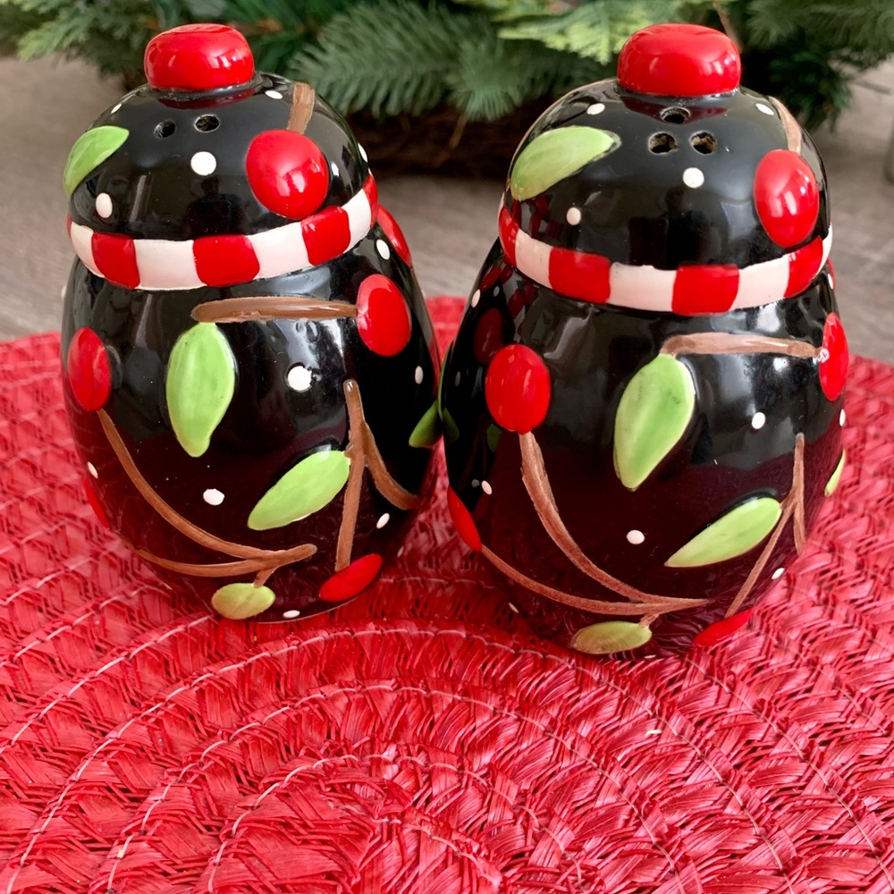 Sakura 1994 Cherries Salt and pepper shakers , Mary Engelbreit